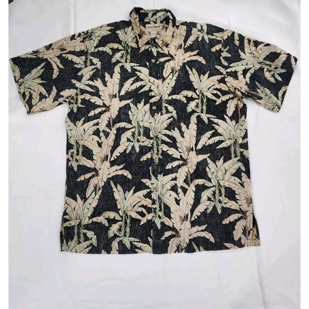 RARE Vintage Cooke Street Mens L Hawaiian Shirt Banana Tree Tropical Button Down - Picture 1 of 6